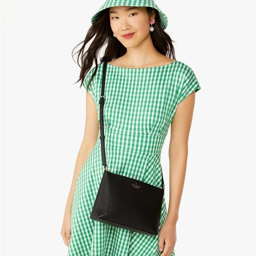 Kate Spade Black Leila Crossbody Bag Sleek Minimalist Design